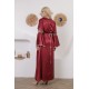 Royal two-piece dress with Ottoman details in burgundy