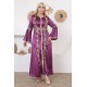 Royal two-piece dress with Ottoman details in mauve color