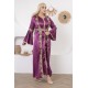 Royal two-piece dress with Ottoman details in mauve color