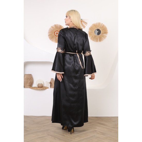 Royal dress with Ottoman details, two-piece, black