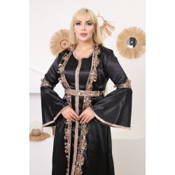 Royal dress with Ottoman details, two-piece, black