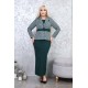 Long work dress with green jacket