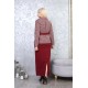 Long work dress with red jacket