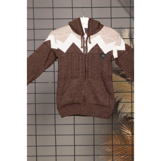 Brown wool jacket for children