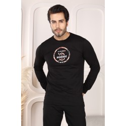 Men's black sweater with distinctive Burberry logo