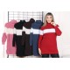 High collar wool sweater