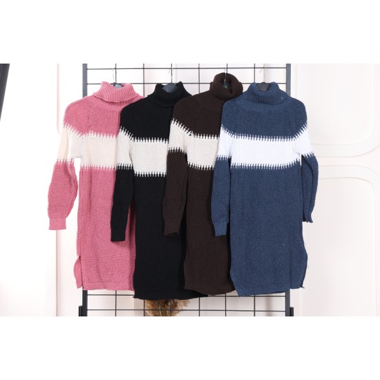 High collar wool sweater