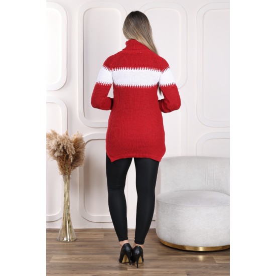 High collar wool sweater