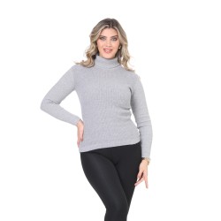 Gray turtleneck wool sweater