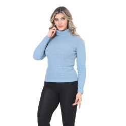 Blue turtleneck wool sweater