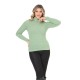 Green turtleneck wool sweater