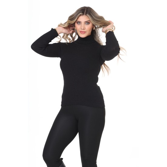 Black turtleneck wool sweater