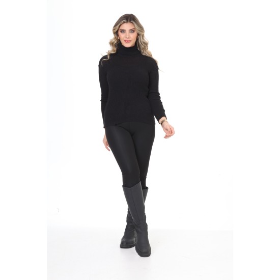 Black turtleneck wool sweater