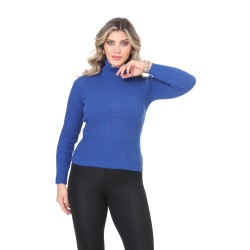 Navy high collar wool sweater