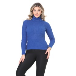 Navy high collar wool sweater